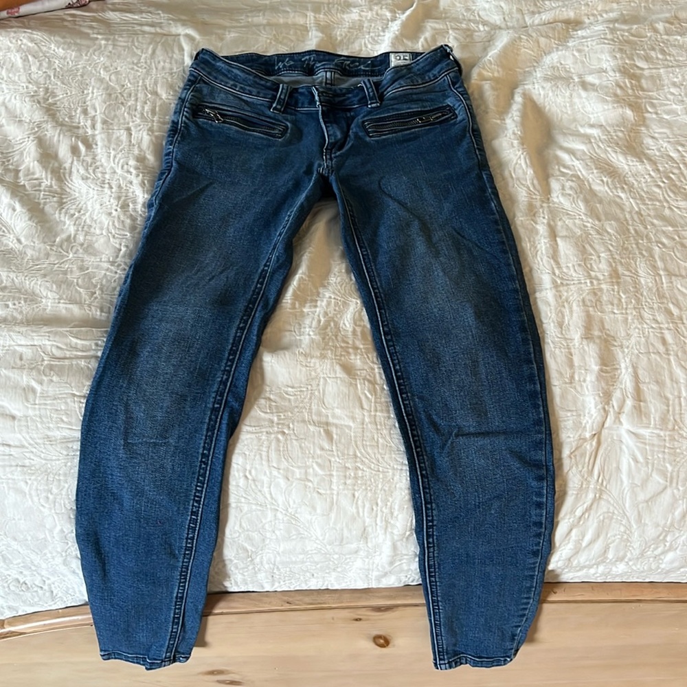 Free people low rise jeans with zippers